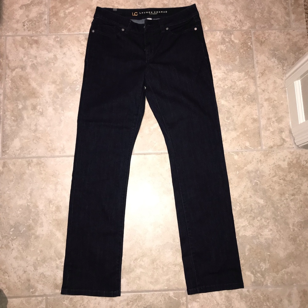 LC Lauren Conrad dark wash “Slim Boot” denim jeans